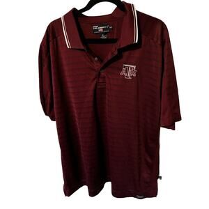 Pro Celebrity Texas Aggie Men's Burgundy with Black Stripes Collared Shirt - 2XL